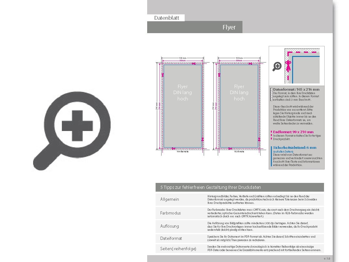 Product Bild multiloft-flyer_din_lang_hoch_(9_9_cm_x_21_0_cm)_beidseitig_folienkaschiert_matt_und_beidseitiger_hei__folienpr__gung_gold__4_4_farbig_(beidseitiger_druck)