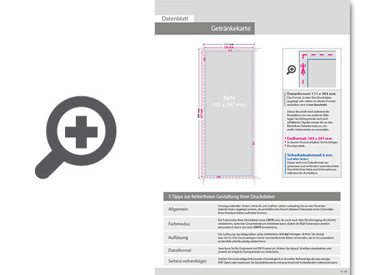 Product Bild getr__nkekarte_10_5_cm_x_29_7_cm__einseitig_bedruckt